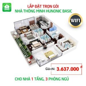 Trọn gói nhà thông minh Hunonic Basic cho nhà 1 tầng, 3 phòng ngủ.