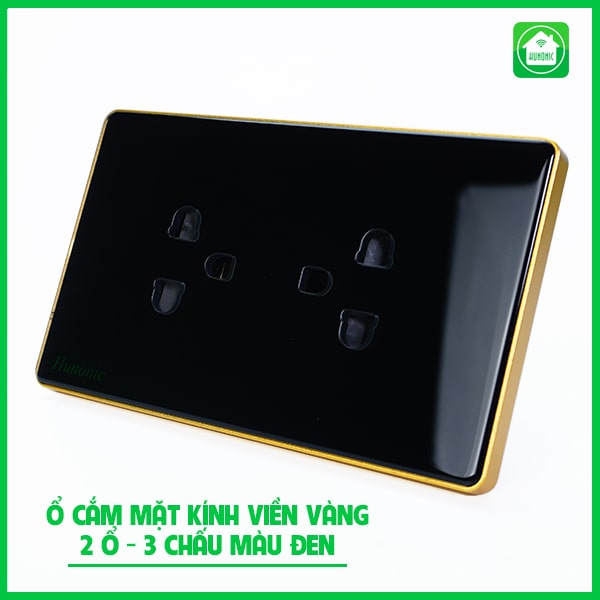 ổ cắm 2 ổ - 3 chấu đen-min